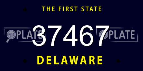 37467 Delaware License Plate