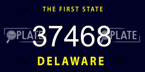 37468 Delaware License Plate