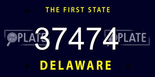 37474 Delaware License Plate