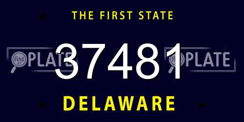 37481 Delaware License Plate