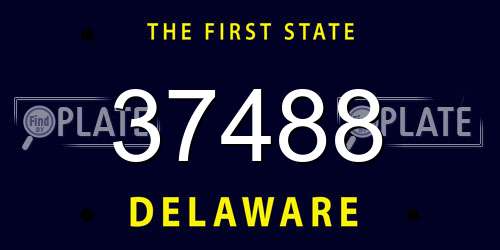 37488 Delaware License Plate