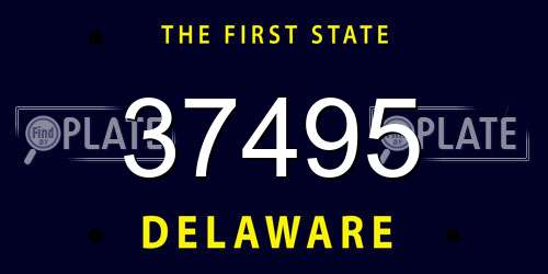 37495 Delaware License Plate