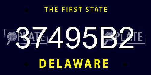 37495B2 Delaware License Plate