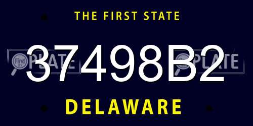 37498B2 Delaware License Plate