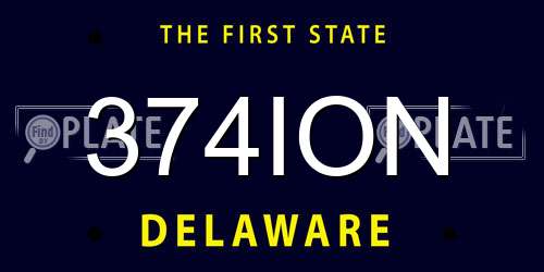 374ION Delaware License Plate