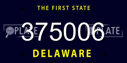 375006 Delaware License Plate