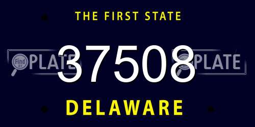 37508 Delaware License Plate