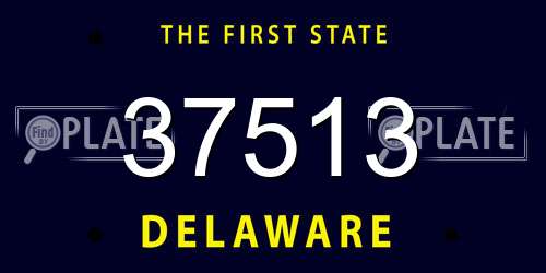 37513 Delaware License Plate