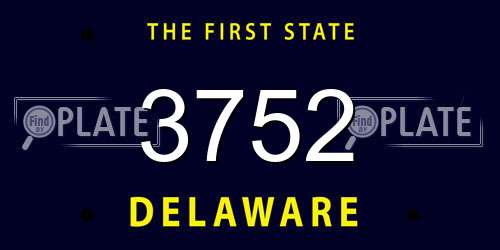 3752 Delaware License Plate