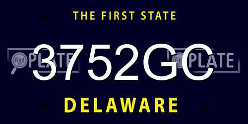 3752GC Delaware License Plate