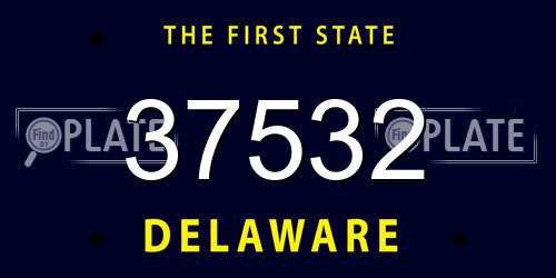 37532 Delaware License Plate