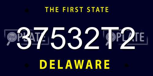 37532T2 Delaware License Plate