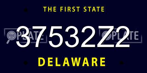 37532Z2 Delaware License Plate