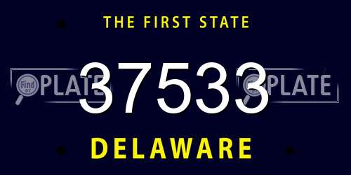 37533 Delaware License Plate