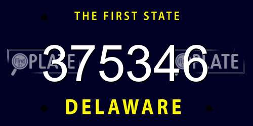 375346 Delaware License Plate