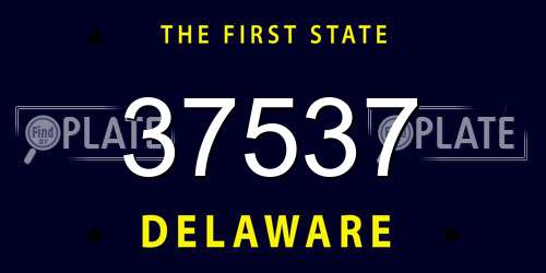 37537 Delaware License Plate