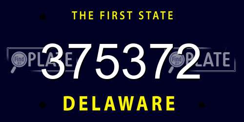 375372 Delaware License Plate