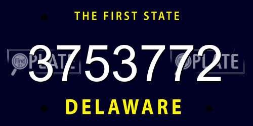 3753772 Delaware License Plate