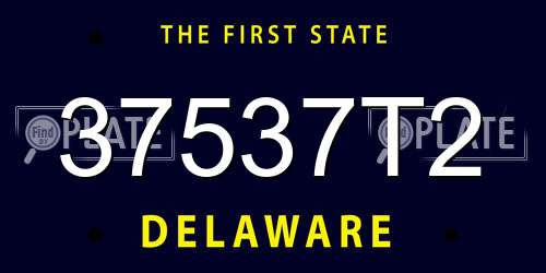 37537T2 Delaware License Plate
