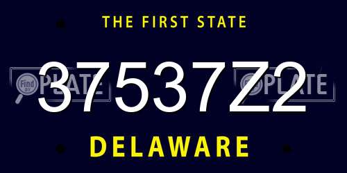 37537Z2 Delaware License Plate
