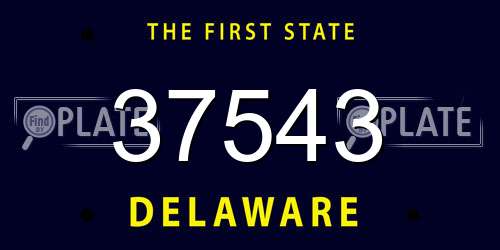 37543 Delaware License Plate