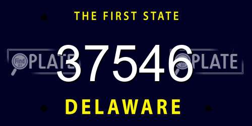 37546 Delaware License Plate