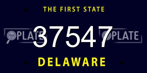 37547 Delaware License Plate