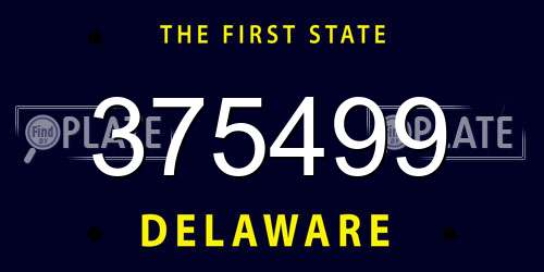 375499 Delaware License Plate