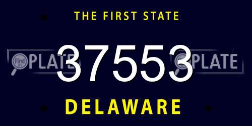 37553 Delaware License Plate