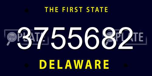 3755682 Delaware License Plate