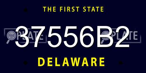 37556B2 Delaware License Plate
