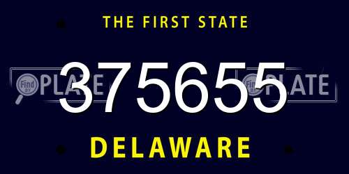 375655 Delaware License Plate
