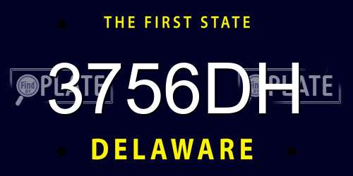 3756DH Delaware License Plate