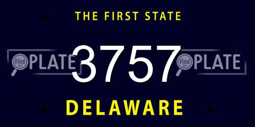3757 Delaware License Plate