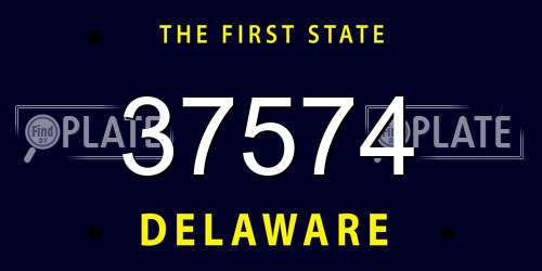 37574 Delaware License Plate