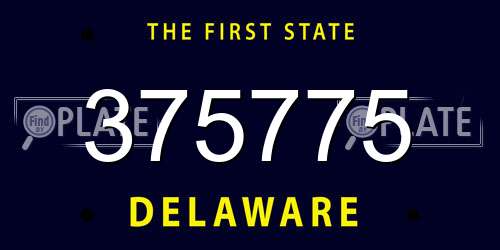 375775 Delaware License Plate