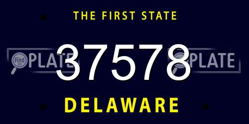 37578 Delaware License Plate