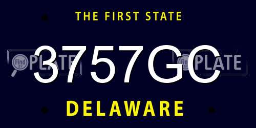 3757GC Delaware License Plate
