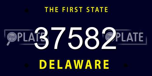 37582 Delaware License Plate