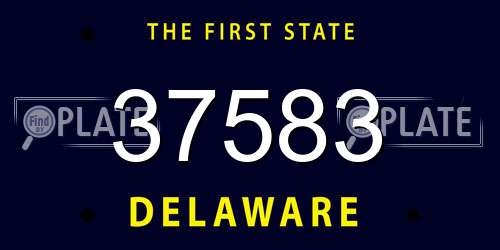 37583 Delaware License Plate