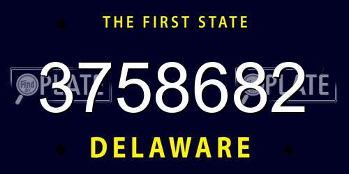 3758682 Delaware License Plate