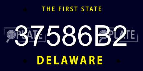 37586B2 Delaware License Plate