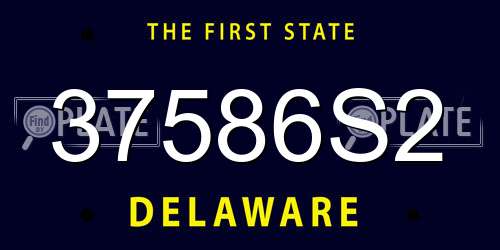 37586S2 Delaware License Plate