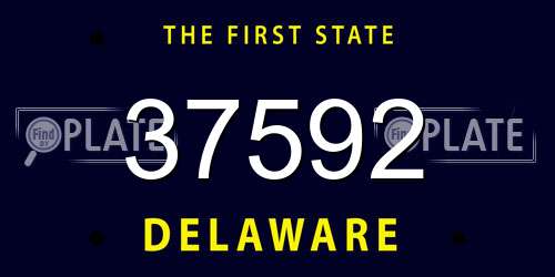 37592 Delaware License Plate