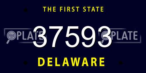 37593 Delaware License Plate