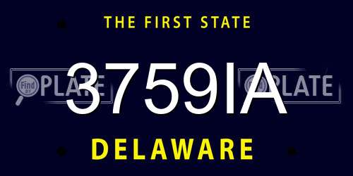 3759IA Delaware License Plate