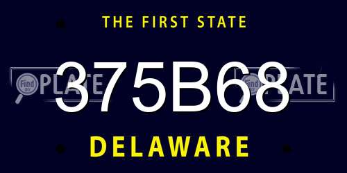 375B68 Delaware License Plate
