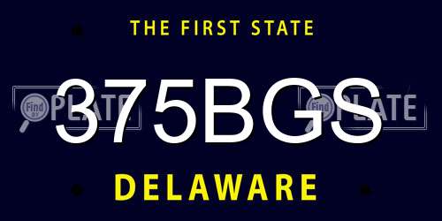 375BGS Delaware License Plate
