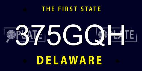 375GQH Delaware License Plate