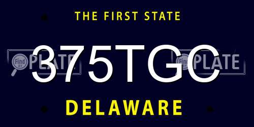 375TGC Delaware License Plate